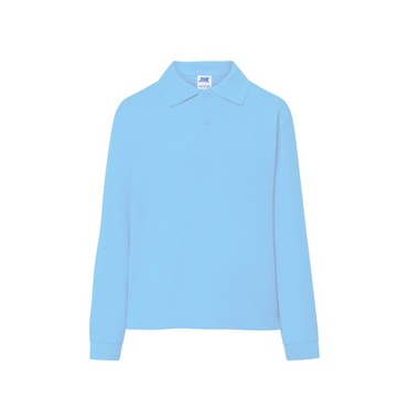 JHK KOSZULKA POLO DZIECIĘCA DŁUGI RĘKAW BŁĘKIT 3/4