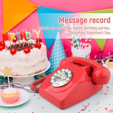 Гостевая книга на свадьбу, проводной телефон в винтажном стиле, красный
