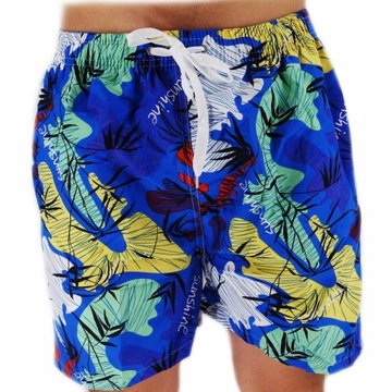 SPODENKI PLAŻOWE SZORTY MĘSKIE KRÓTKIE WZÓR SZYBKOSCHNĄCE KĄPIELOWE