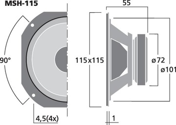 MONACOR MSH-115 - Hi-Fi среднечастотный динамик, 120 Вт