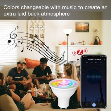 Светодиодная лампа RGB GU10 ZigBee TUYA SMART LIFE 3шт.