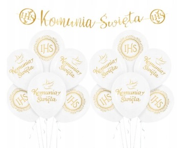 ZESTAW BALONÓW I KOMUNIA ŚWIĘTA + BANNER