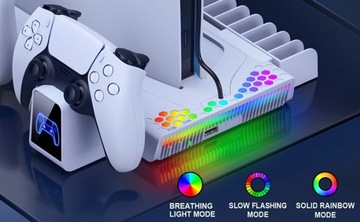 ЗАРЯДНАЯ СТАНЦИЯ ОРГАНАЙЗЕР RGB ДЛЯ DualSense+PS5/PS5 SLIM 2023 ОХЛАЖДАЮЩИЙ ВЕНТИЛЯТОР