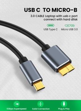 КАБЕЛЬ USB C USB 3.0 ТИПА C ДЛЯ ВНЕШНЕГО SSD-ДИСКА SAMSUNG MICRO B, 2 м