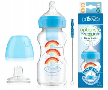 Dr Brown's butelka Options Plus 270ml zestaw blue