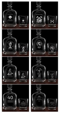 Zestaw Karafka 2 Szklanki do Whisky z Grawerem Prezent na Rocznicę Ślub