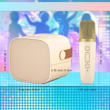 BLUETOOTH MASZYNA DO KARAOKE PRZENOŚNY MIKROFON DO KARAOKE + MIKROFONAMI
