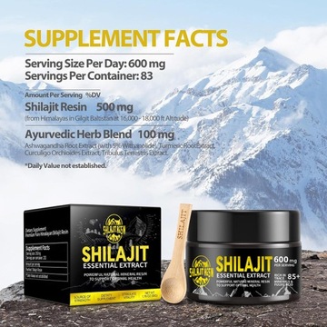 50G Himalayan Organic Shilajit Resin-Gold Grade 100% 85 Minerały Śladowe