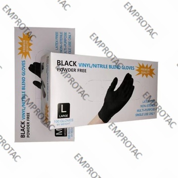 Черный стиль М 40 шт. Черные одноразовые перчатки