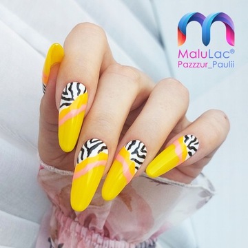 MaluLac zestaw 9x lakier hybrydowy uv led + LAMPA