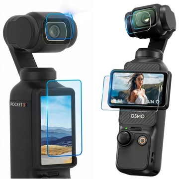 2x Szkło hartowane na ekran i obiektyw TELESIN do kamery DJI Osmo Pocket 3