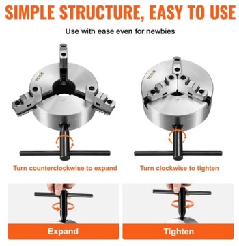 3-szczękowy uchwyt tokarski Rozmiar: 200 mm