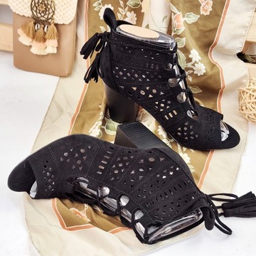 АЖУРНЫЕ ВЫСОКИЕ БОТИНКИ ЖЕНСКИЕ БОХО 40