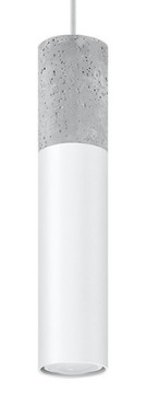 SOLLUX Lampa Wisząca BORGIO 1 Biały STAL BETON LED