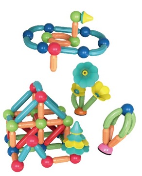 Магнитные блоки XL, большие палочки, шарики, палочки