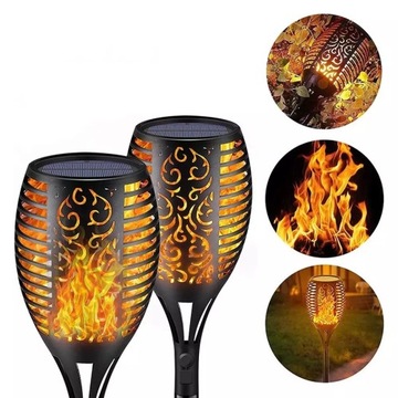POCHODNIA SOLARNA LAMPA LED EFEKT OGNIA Garden Line XXL 79cm BARDZO DUŻA
