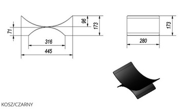 Корзина из черного дерева