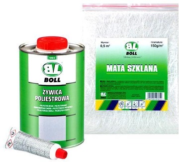 BOLL ŻYWICA UTWARDZACZ+MATA SZKLANA ZESTAW 1KG