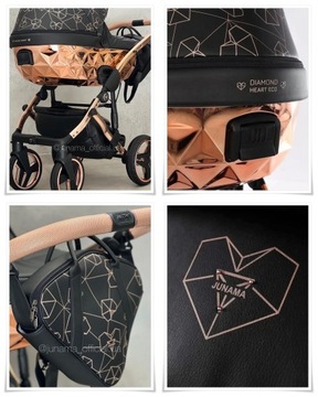 nowoczesny wózek JUNAMA HEART 2w1 khaki 03