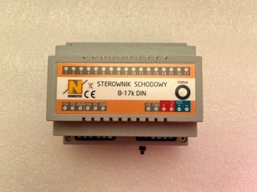 Sterownik schodowy LED 8-17k DIN pod czujki optyczne Sharp