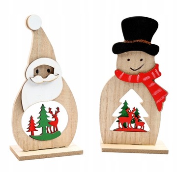 РОЖДЕСТВЕНСКАЯ ФИГУРКА СНЕГОВИКА КЛАУСА ДЕРЕВЯННЫЕ УКРАШЕНИЯ РАЗЛИЧНЫЕ УЗОРЫ