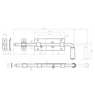 БОЛТ 420 ММ 42 СМ ЗАЩЕЛКА ЗАЩЕЛКА ЗАЩЕЛКА ДВЕРНАЯ КОРЗИНКА КАЛИТКА ОЦИНКОВАННАЯ