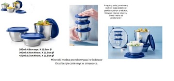 Tupperware MISECZKI STALOWE TIFFIN oryginał