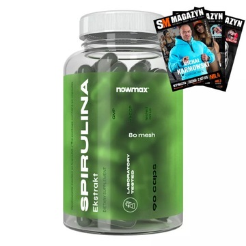 nowmax SPIRULINA 90 KAPS DETOX ODPORNOŚĆ ALGI DETOX TOKSYN WŁOSY SKÓRA