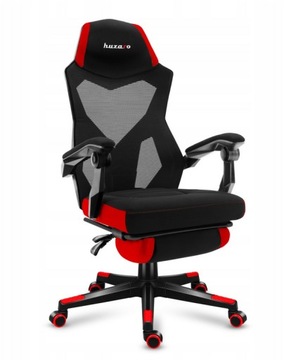 Игровое кресло, подставка для ног, регулируемая спинка, Huzaro Combat 3.0 Red