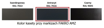 Markiza AMZ 090 10% do okien dachowych FAKRO 55x118 kaseta - RAL 7016