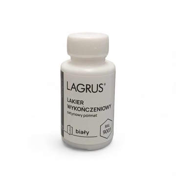 Lakier wykończeniowy do listew półmat satyna Lagrus 50 ml biały RAL 9003
