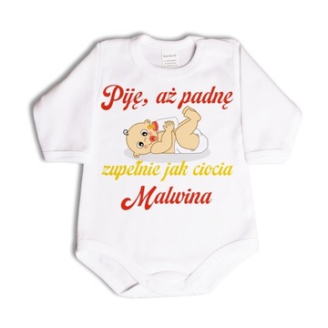 Piję, aż padnę zupełnie jak ciocia - body - 80 dł