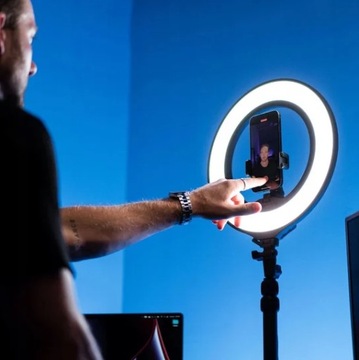 СВЕТОДИОДНАЯ КОЛЬЦЕВАЯ ЛАМПА 80 Вт ШТАТИВ 2,20 М КОЛЬЦО 26 СМ TikTok, Макияж, Youtube