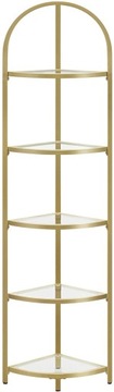 REGAŁ NAROŻNY ZŁOTY METAL SZKŁO GLAMOUR 28x158x28