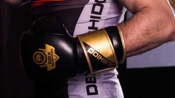 БОКСЕРСКИЕ ПЕРЧАТКИ BUSHIDO С ЛОГОТИПОМ ДЛЯ ТРЕНИРОВКИ И СПАРИНГА, 12 УНЦИЙ, ЧЕРНЫЕ