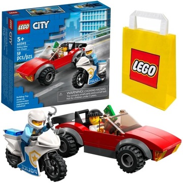 LEGO 60392 Motocykl policyjny pościg za złodziejem Klocki POLICJA