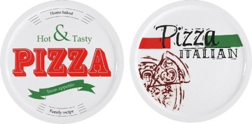 PIZZA porcelanowy talerz do pizzy DWA WZORY 30cm