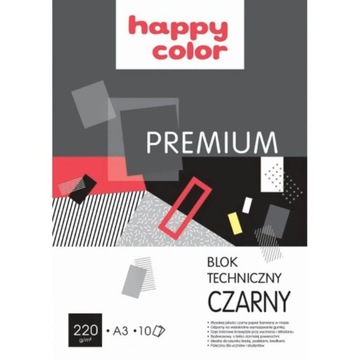 Blok tech. Czarny A3/10 Happy Color 220g/m2