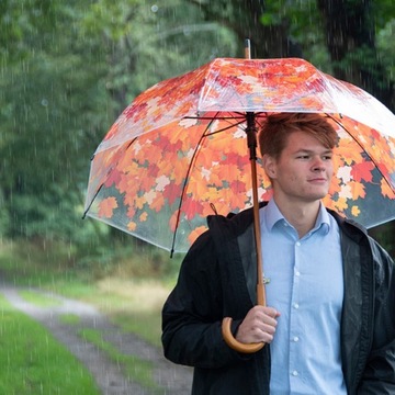 Parasol transparentny Jesienne LIŚCIE Składany Automat Esschert Design