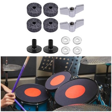 12 сменных аксессуаров для барабанных тарелок, войлок, подушечки для барабанных тарелок, серые