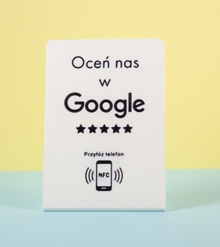 ПОДСТАВКА NFC-ВИЗИТНАЯ КАРТОЧКА ДЛЯ ОСТАВЛЕНИЯ ОТЗЫВОВ Google white 3Dit