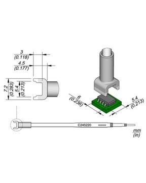Grot podwójny 5.4 x 6.0 mm JBC C245220 Long