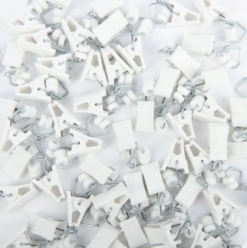 ŻABKI ŻABKA PLASTIKOWA Z ROLKĄ DO SZYNY ALU 100SZT