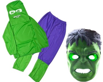 Strój HULK Przebranie Kostium MASKA BAL 98 110