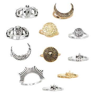 11 Pieces Retro Knuckle Ring Jewelry Bohemian Punk Alloy Fashion Joint