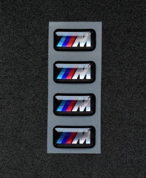 Наклейка хром BMW M-Power 3D, значок на диски, руль 17х9 - 1 шт.