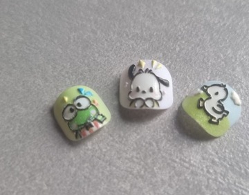 SZTUCZNE PAZNOKCIE TIPSY DLA DZIECI SAMOPRZYLEPNE 3D WYPUKŁE 12SZT FROG WIO