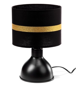 Lampka Stołowa Nocna Glamour Złoty Chrom LED E27
