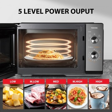 МИКРОВОЛНОВАЯ ПЕЧЬ TOSHIBA МОЩНАЯ МИКРОВОЛНОВАЯ ПЕЧЬ 800 ВТ, ЛЕГКО ЧИСТЯЩАЯ ПЕРЕДНЮЮ СТЕКЛО