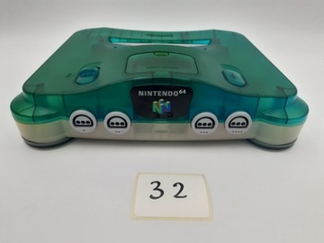КОНСОЛЬ NINTENDO 64, ЕВРОПЕЙСКАЯ ВЕРСИЯ, ПРОЗРАЧНАЯ СИНЯЯ + ОРИГИНАЛЬНЫЕ АКСЕССУАРЫ